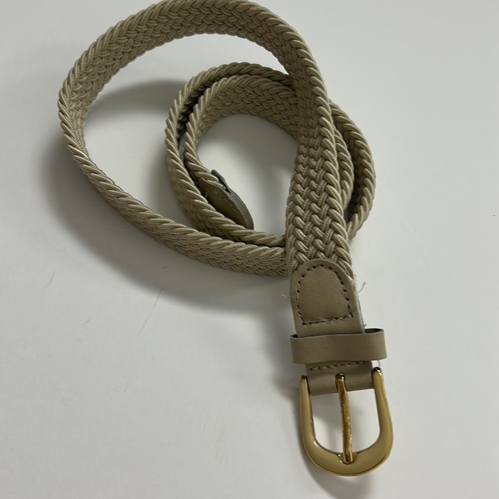 Tabi cream braided gold hardware belt size S